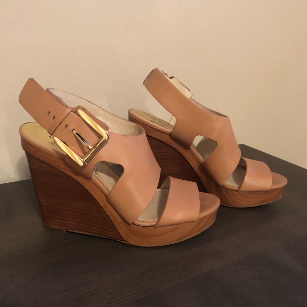Michael Kors Tan Leather Wedges